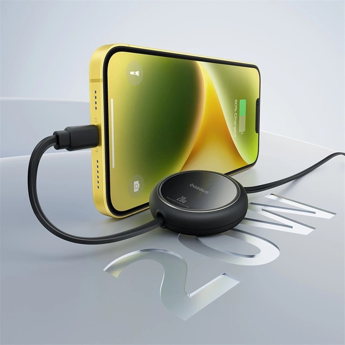 Baseus Free2Pull einziehbares USB-C/ Lightning -Kabel 20 W 1 m – schwarz