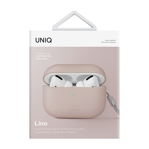 Uniq Hülle Lino AirPods Pro 2 gen Silikon rosa/blush pink