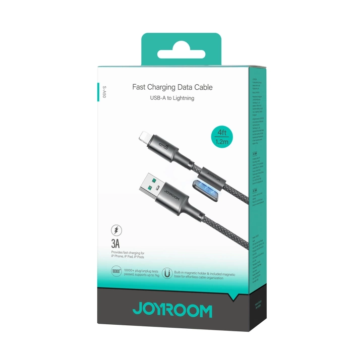 Joyroom S-A50 Unlimited Series 3A USB-A – Lightning Kabel mit magnetischem Organizer 1,2 m – Grau