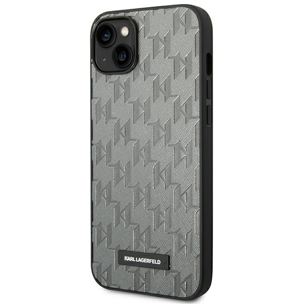 Karl Lagerfeld KLHCP14MSAKLHPG iPhone 14 Plus 6.7" hardcase grey/grey Saffiano Mono Metal Logo