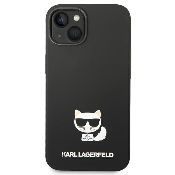 Case KARL LAGERFELD Apple iPhone 14 Silicone Choupette Body Black Hardcase