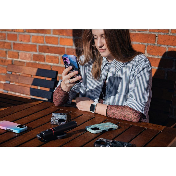 Etui na iPhone 16 PRO Forcell F-Protect Mirage zgodny z MagSafe Military Drop-Test green marble