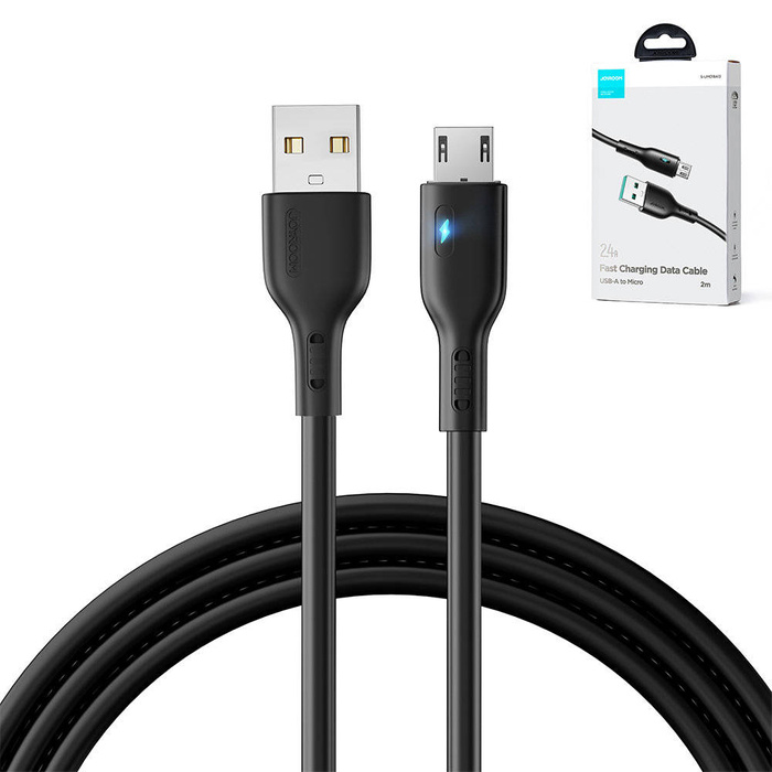 USB cable - micro USB 2.4A 2m Joyroom S-UM018A13 - black