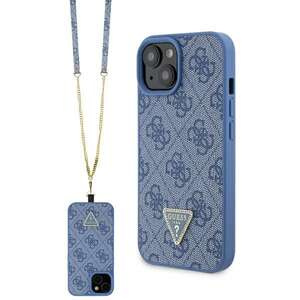 Coque Guess GUHCP15SP4TDSCPB iPhone 15 6.1" bleu/bleu durcase Crossbody 4G Metal Logo Case