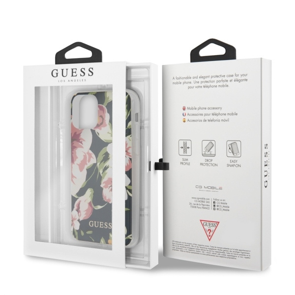 Pouzdro Guess Apple iPhone 11 Pro Max navy blue N°3 Flower Collection Case