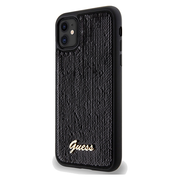 Etui Guess GUHCN61PSFDGSK iPhone 11 / Xr 6.1" czarny/black hardcase Sequin Script Metal Case