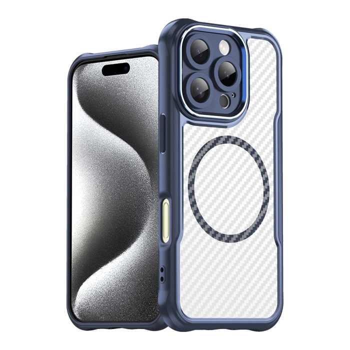 Leading Series MagSafe Silikonhülle für iPhone 16 Pro Max – blau