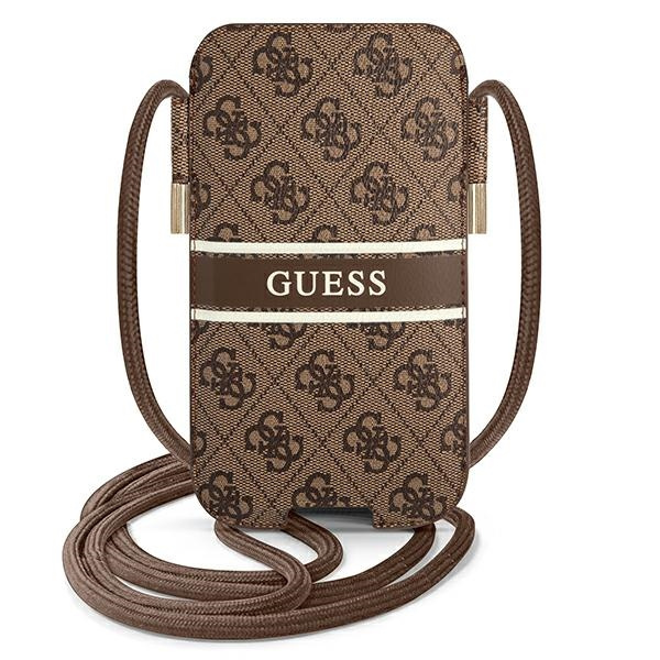 Sac à main GUESS Apple iPhone 12 12 Pro 4G Stripe Brown Hardcase