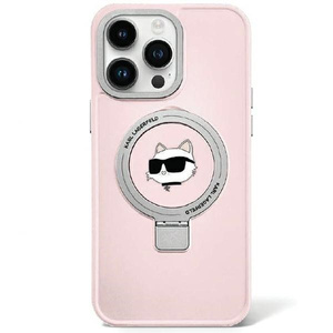 Cover Karl Lagerfeld KLHMP15LHMRSCHP iPhone 15 Pro 6.1" rosa/rosa durocase Anello Stand Choupette Head MagSafe Case