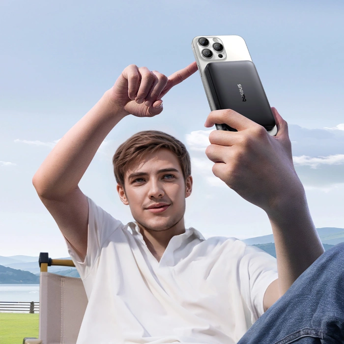 Powerbank Baseus EnerFill FM12 10000mAh 22,5W Qi2 kompatybilny z MagSafe z kablem Baseus Simple USB-C 20V/3A 30cm - czarny