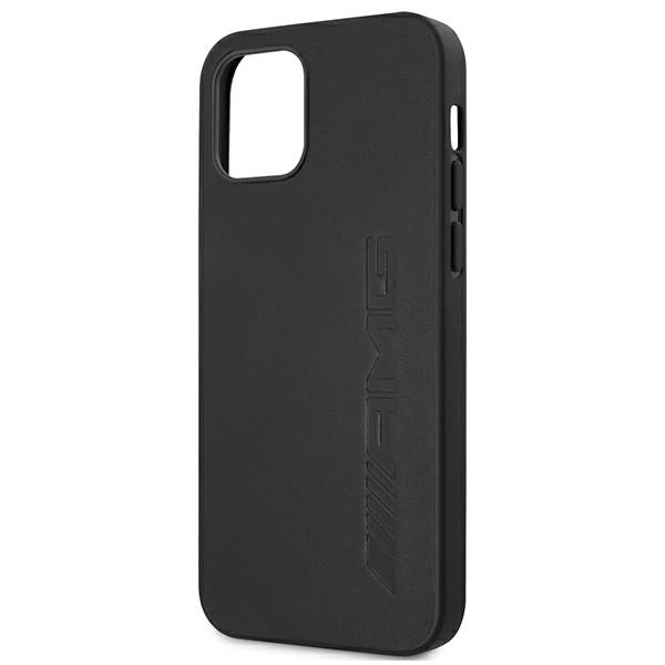 AMG AMHCP12LDOLBK iPhone 12 Pro Max 6,7" schwarz/schwarz hartcase Leder Hot Stamped