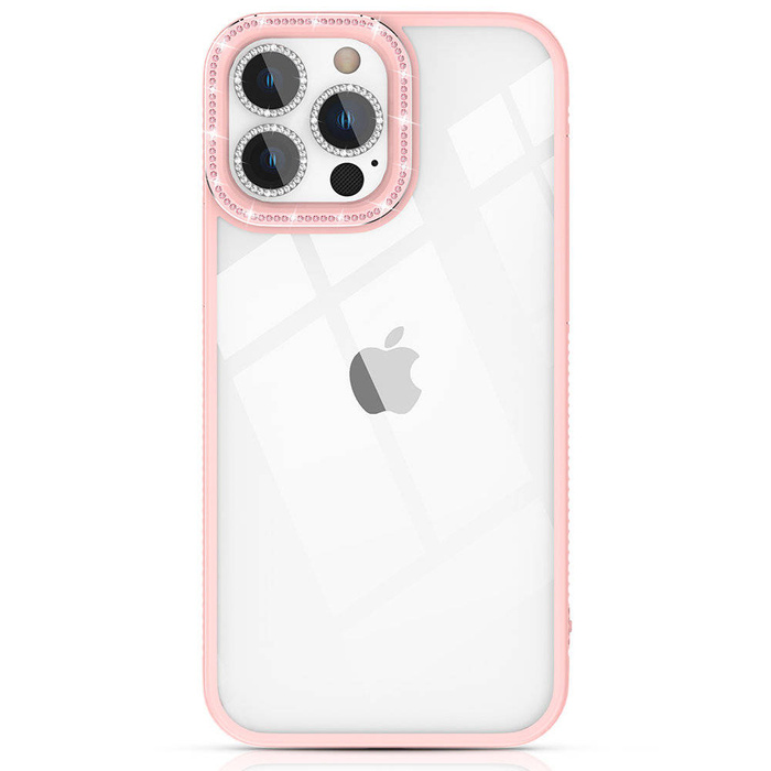Kingxbar Sparkle Series case iPhone 13 Pro Max with crystals back cover pink