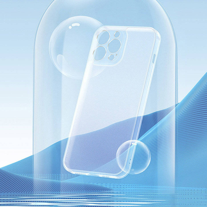 Cover in vetro satinato Baseus per iphone 13 pro max cover rigida con cornice in gel trasparente (arws000802)