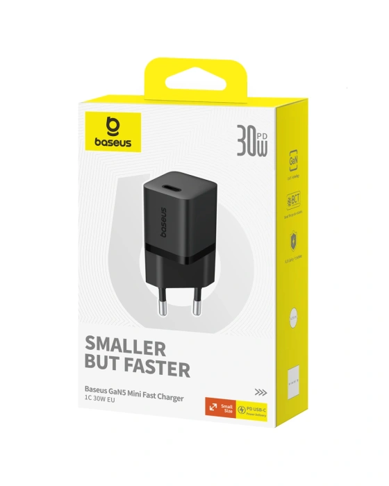 Ładowarka sieciowa Baseus GaN5 30W USB-C EU - czarna