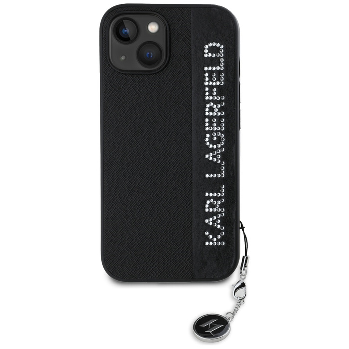 Karl Lagerfeld KLHCP15SPSAKDGCK iPhone 15 / 14 / 13 6.1" czarny/black hardcase Saffiano Rhinestones & Charm