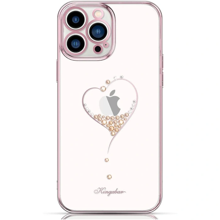 Kingxbar Wish Series etui ozdobione oryginalnymi Kryształami Swarovskiego iPhone 13 różowy