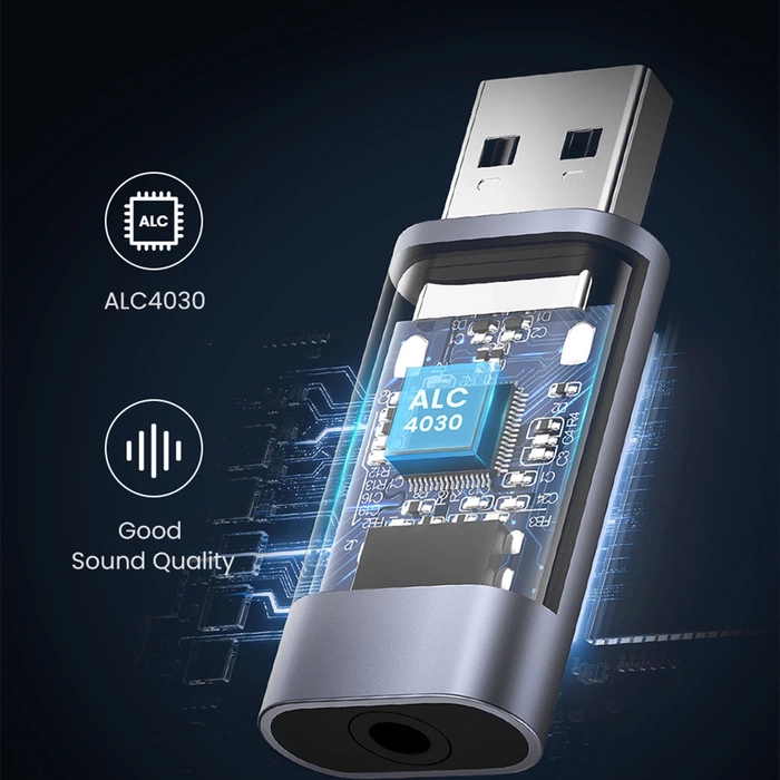 UGREEN Adaptateur USB vers Minijack 3.5mm Audio CM383 AUX Gris