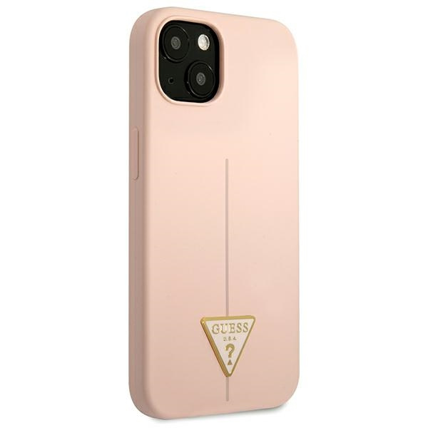 Case GUESS Apple iPhone 13 Silicone Triangle Pink Hardcase