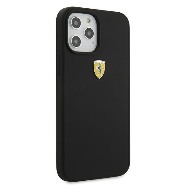 Puzdro Ferrari Apple iPhone 12 Pro Max On Track Silikónové čierne puzdro