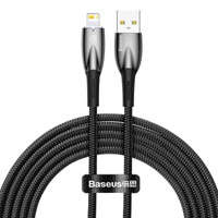 Cable Baseus Glimmer Series con carga rápida USB-C - Lightning 480Mb/s 2.4A 2m negro
