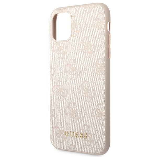 Hülle Guess GUHCN61G4GFPI iPhone 11 6.1" rosa/rosa hart case 4G Metall Gold Logo