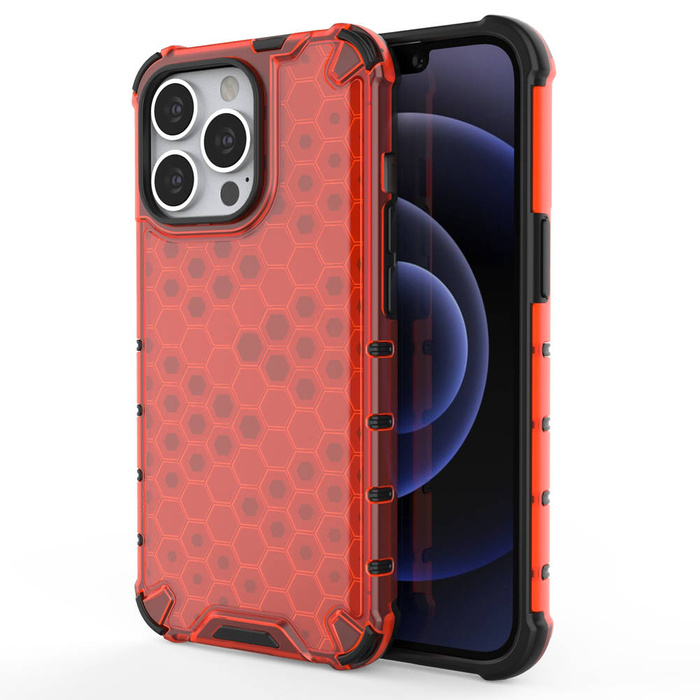 Custodia protettiva per armatura a nido d&#39;ape con paraurti in TPU per iPhone 13 Pro rosso