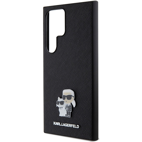 Etui Karl Lagerfeld KLHCS24LPSAKCMPK Samsung Galaxy S24 Ultra S928 hardcase czarny/black Saffiano Karl & Choupette Metal Pin Case