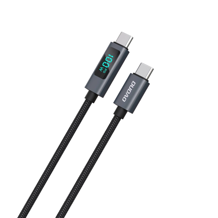 Dudao L7C USB-C - USB-C 100W Kabel mit LED-Anzeige 1m - Schwarz