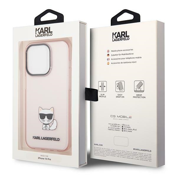 Case KARL LAGERFELD Apple iPhone 14 Pro Max Transparent Choupette Body Pink Hardcase