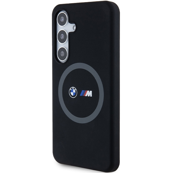 Case BMW BMHMS24S23SROK Galaxy S24 S921 black/black hardcase M Silicone Printed Ring MagSafe Case
