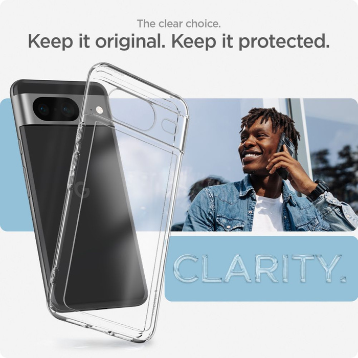 Puzdro Spigen Ultra Hybrid Google Pixel 8 Crystal Clear Case