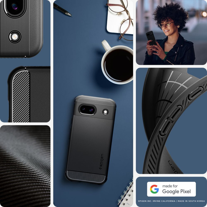 Coque Spigen Rugged Armor MATTE Google Pixel 8a Noir