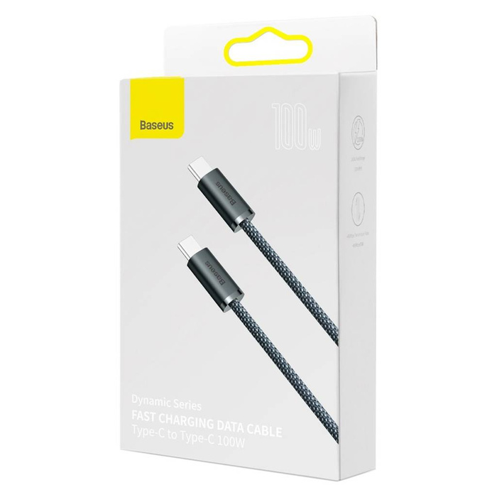 Câble de Données de Charge Rapide Baseus Dynamic Series Type-C vers Type-C 100W 2m Gris Ardoise