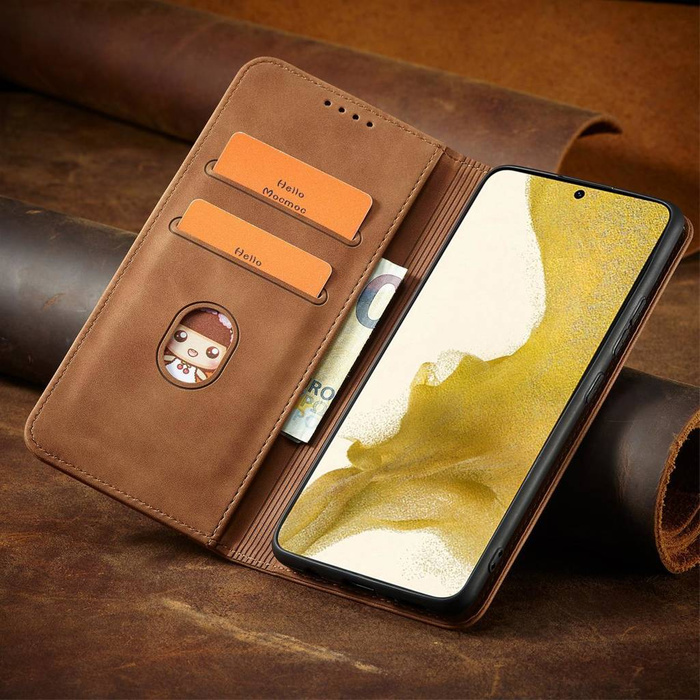 Magnet Fancy Case para Samsung Galaxy S23+ flip cover wallet stand marrón