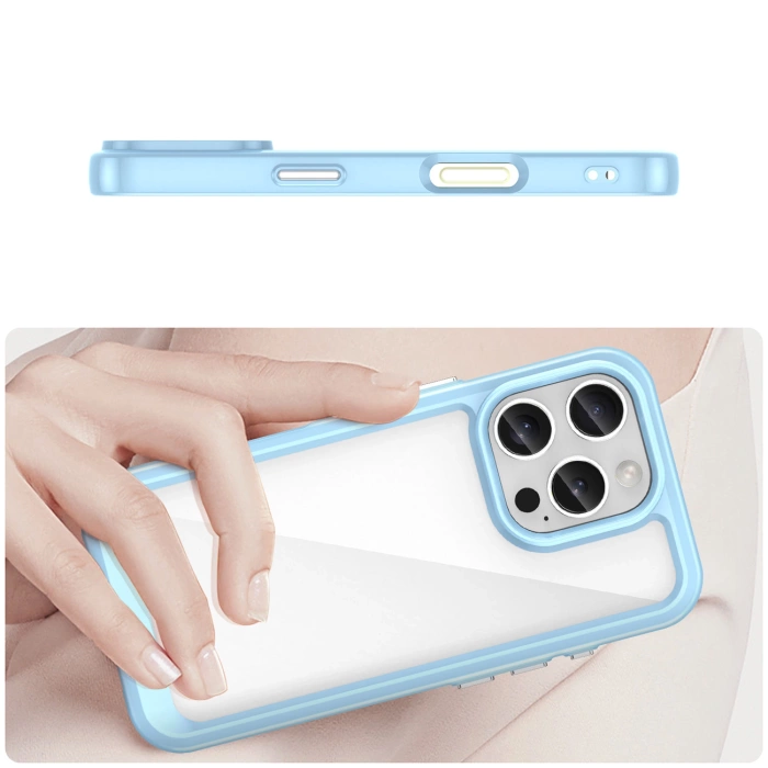 Outer Space Case mit Gelrahmen für iPhone 16 Pro Max – blau