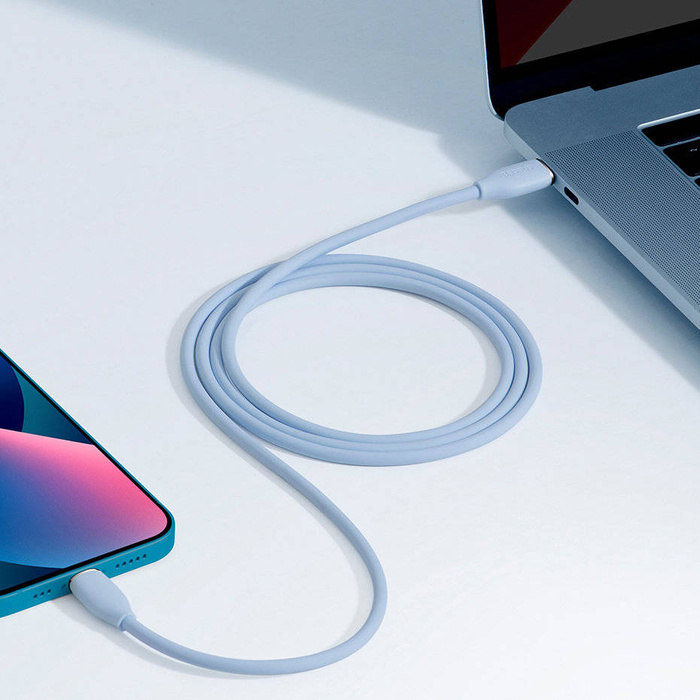 Baseus Kábel, USB Type C - Lightning 20W kábel, 1,2 m hosszú Jelly Liquid Silica Gel - fekete