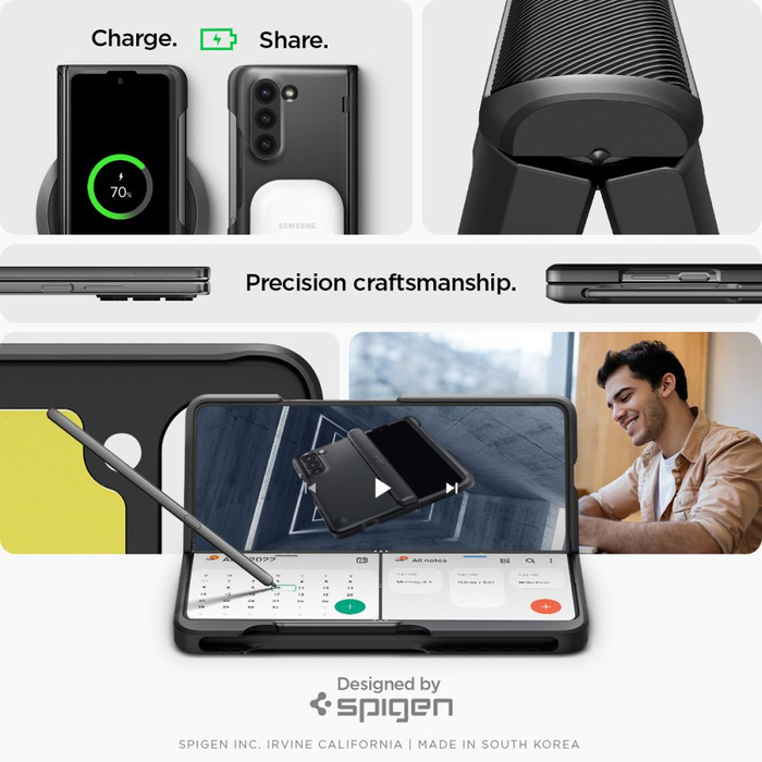 Funda Spigen Slim Armor Pro Pen Galaxy Z Fold 5 Negro Case