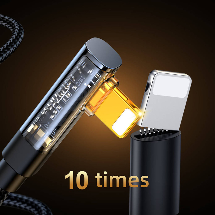 Joyroom Angled Lightning kabel - USB C pro rychlé nabíjení a přenos dat 20W 1,2 m černý (S-CL020A6)