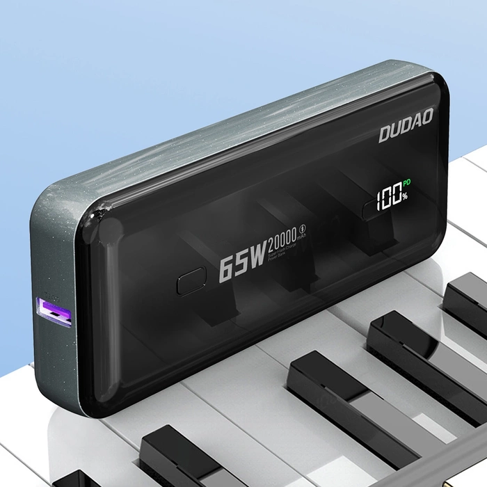 Dudao K65 Powerbanka s USB-A / USB-C displejem 20000mAh 65W – černá