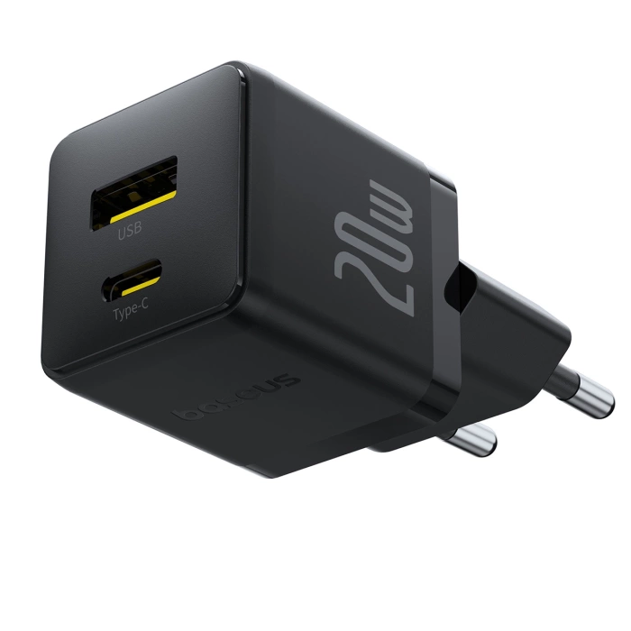 Baseus Palm 20W USB-C USB-A Wall Charger - Black