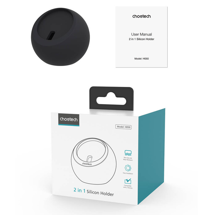 Soporte de cargador de inducción MagSafe para cargador de iPhone y Apple Watch Soporte de teléfono Choetech negro