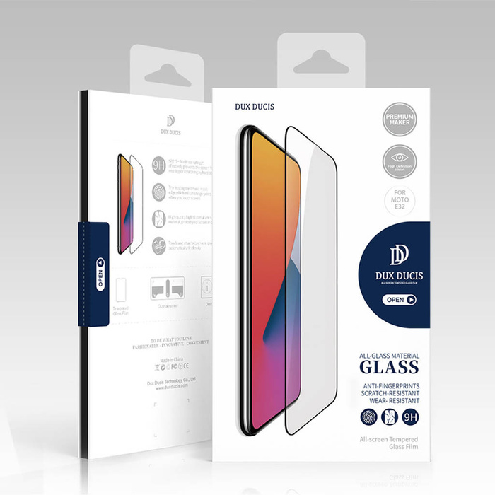 Dux Ducis 10D Tempered Glass 9H celoobrazovkové tvrzené sklo s rámečkem Motorola Moto E32 černé (pouzdro)