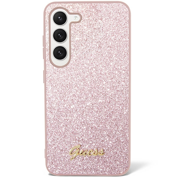 Case Guess GUHCS23SHGGSHP S23 S911 pink/pink hard case Glitter Script Case