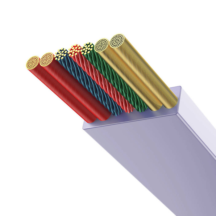 Baseus Bright Mirror 2 cavo retrattile 3in1 USB tipo C - micro USB + Lightning + USB tipo C 3.5A 1.1m viola (CAMJ010205)