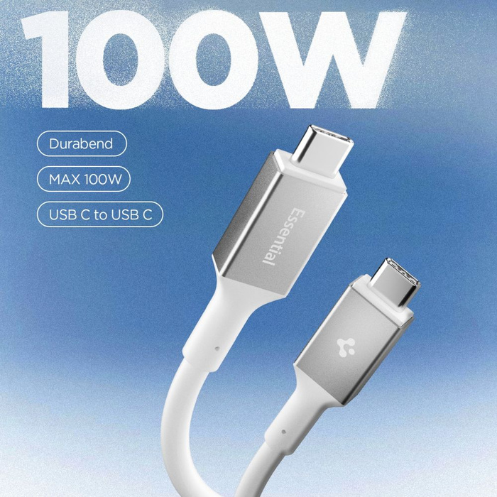 Spigen EB10020CC CABLE ESENCIAL TIPO-C 100W 200CM BLANCO