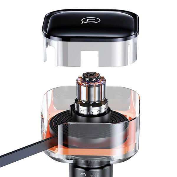 USAMS Ład. sam. ze zwijanym kablem 2xUBS-C C41 PD 30W Fast Charge czarny/black CC220CC01 (US-CC220)