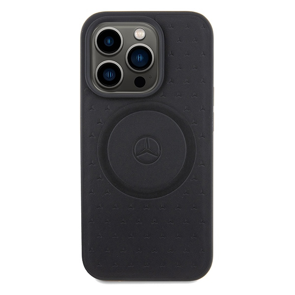Etui Mercedes MEHMP15L23RGSK iPhone 15 Pro 6.1" czarny/black hardcase Star Pattern Leather MagSafe Case