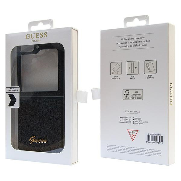 Coque Guess GUHCZF5HGGSHK F731 Galaxy Z Flip5 noir/noircase Glitter Script Case