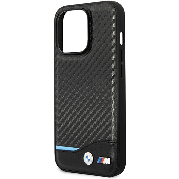 Coque BMW BMHCP13X22NBCK iPhone 13 Pro Max 6.7" noir/noir durcase Cuir Carbone