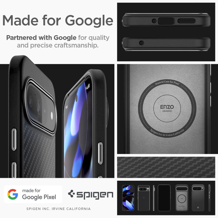 Spigen MATTE ENZO ARAMID GOOGLE PIXEL 9 PRO XL NOIR